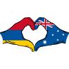 Armenia Australia Flag Hands Heart Shape