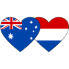 Australia Holland Flag Heart Flag