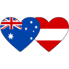 Australia Austria Flag Heart Flag