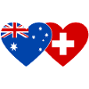 Australia Switzerland Flag Heart Flag