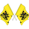 Two flags of Flanders Belgium