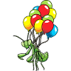 An Luftballons Hängende Gottesanbeterin