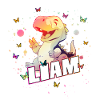 LIAM - Beautiful boy name with cute DINO T-REX