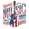 Nashville Music US Flag Guitar