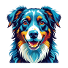 Australian Shepherd Hunderasse Karikatur Kawaii
