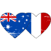 Australia France Flag Heart used