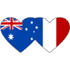 Australia France Flag Heart