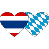 Thailand Bavaria Flag Heart
