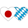 Japan Bavaria Flag Heart