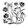 Minimalist Flowers Cat