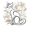 Minimalist Flowers Cat