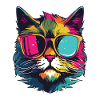 Cat Icon Cool Head Party