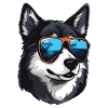 Husky Dog Cool Head Party