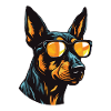 Doberman Chien Cool Head Party