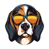 Beagle Dog Cool Head Party