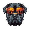 Mastiff Dog Cool Head Party