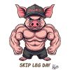 Muskel-Bodybuilder-Schwein: Skip Leg Day Again