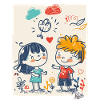 Happy children playing outside