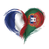 France Portugal Flag Heart