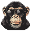 Chimpanzee, monkey, sunglasses, summer, gift