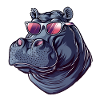 Hippo, Hippo, Hippo, Sunglasses, Summer
