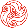 Red three-petal flower