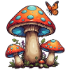 Mushroom Mushrooms Butterfly