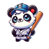 Funny Panda Playing Baseball Panda