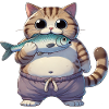 Katze mit Fisch