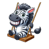 Cute Zebra Rocking Cartoon Grin