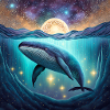 Wal, Mondschein, Ocean, Universe