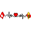 Cardio heart Drapeau Suisse, drapeau Berne