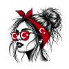Stilvolle Türkin mit türkischem Flaggendesign