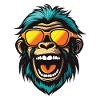 Monkey Head Funny Party