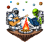 Space Astronaut Alien Camping