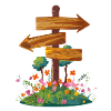 Signpost while hiking – illustration