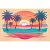 a retro sunset