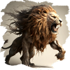 Powerful and Fierce Lion