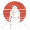 Samurai -Krieger Mit Roter Sonne