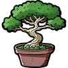 Comic Bonsai Baum