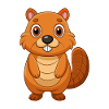 Castoro simpatico personaggio dei cartoni animati mascotte Kawaii