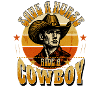 Cowboy Heart Blood Retro Design