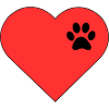 Template heart paw print design