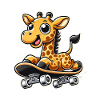 Giraffe Skateboarding