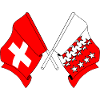 Schweizer Flagge und Walliser Flagge