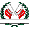 Flags Valais Switzerland laurel wreath banner