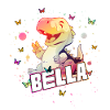 BELLA - Beautiful GIRL name with cute DINO T-REX