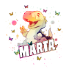 MARTA - Bellissimo nome GIRL con simpatico DINO T-REX