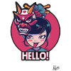 Japanese Girl with Oni Mask