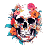 Skeleton and Flowers